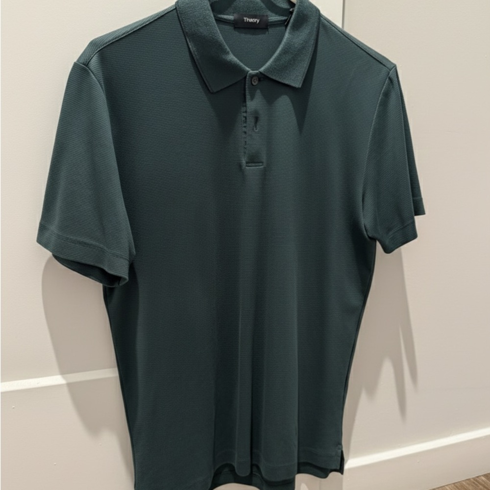 Theory Men's Polo in Deep Green